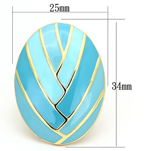 IP Gold(Ion Plating) Stainless Steel Ring with Epoxy  in Multi Color