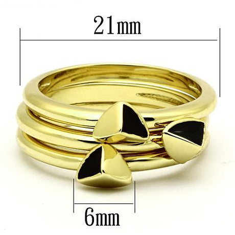 IP Gold(Ion Plating) Stainless Steel Ring with Epoxy  in Jet
