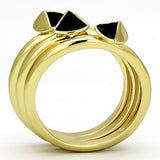 IP Gold(Ion Plating) Stainless Steel Ring with Epoxy  in Jet