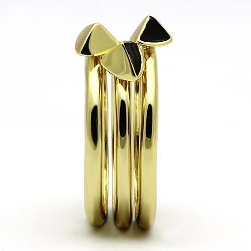 IP Gold(Ion Plating) Stainless Steel Ring with Epoxy  in Jet