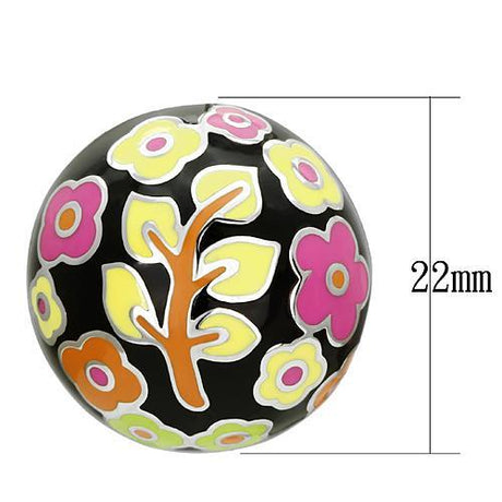 High polished (no plating) Stainless Steel Earrings with Epoxy  in Multi Color