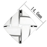 High polished (no plating) Stainless Steel Earrings with Epoxy  in White