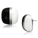 High polished (no plating) Stainless Steel Earrings with Epoxy  in Multi Color