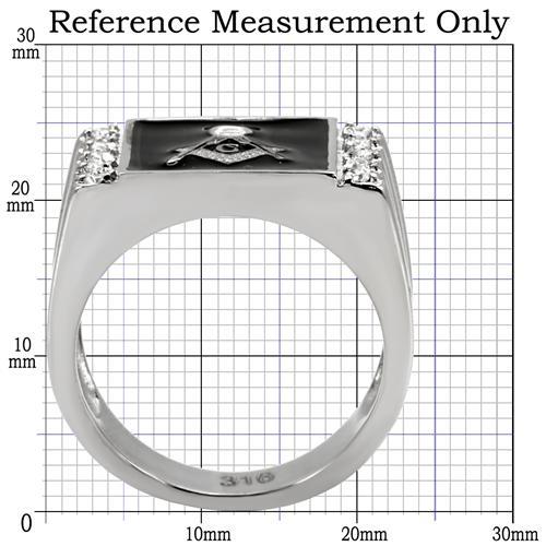 High polished (no plating) Stainless Steel Ring with AAA Grade CZ  in Clear