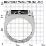 High polished (no plating) Stainless Steel Ring with AAA Grade CZ  in Clear