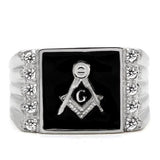 High polished (no plating) Stainless Steel Ring with AAA Grade CZ  in Clear