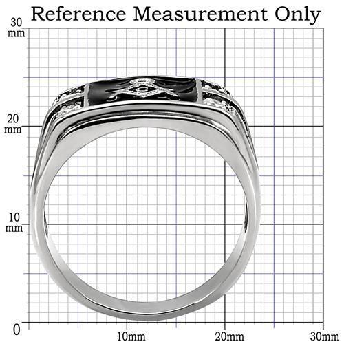 High polished (no plating) Stainless Steel Ring with AAA Grade CZ  in Clear