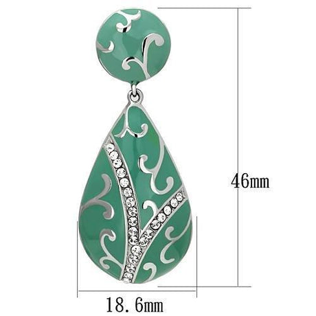 High polished (no plating) Stainless Steel Earrings with Top Grade Crystal  in Clear