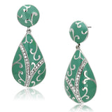 High polished (no plating) Stainless Steel Earrings with Top Grade Crystal  in Clear