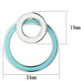 High polished (no plating) Stainless Steel Earrings with Epoxy  in Multi Color