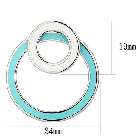 High polished (no plating) Stainless Steel Earrings with Epoxy  in Multi Color