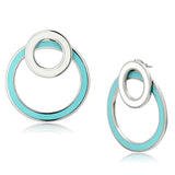 High polished (no plating) Stainless Steel Earrings with Epoxy  in Multi Color