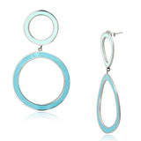 High polished (no plating) Stainless Steel Earrings with Epoxy  in Multi Color