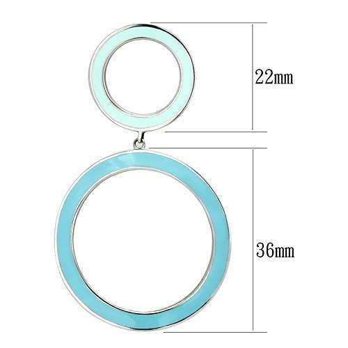 High polished (no plating) Stainless Steel Earrings with Epoxy  in Multi Color