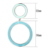 High polished (no plating) Stainless Steel Earrings with Epoxy  in Multi Color