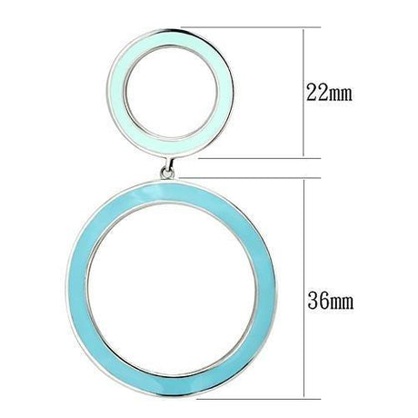 High polished (no plating) Stainless Steel Earrings with Epoxy  in Multi Color