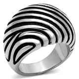 High polished (no plating) Stainless Steel Ring with Epoxy  in Jet
