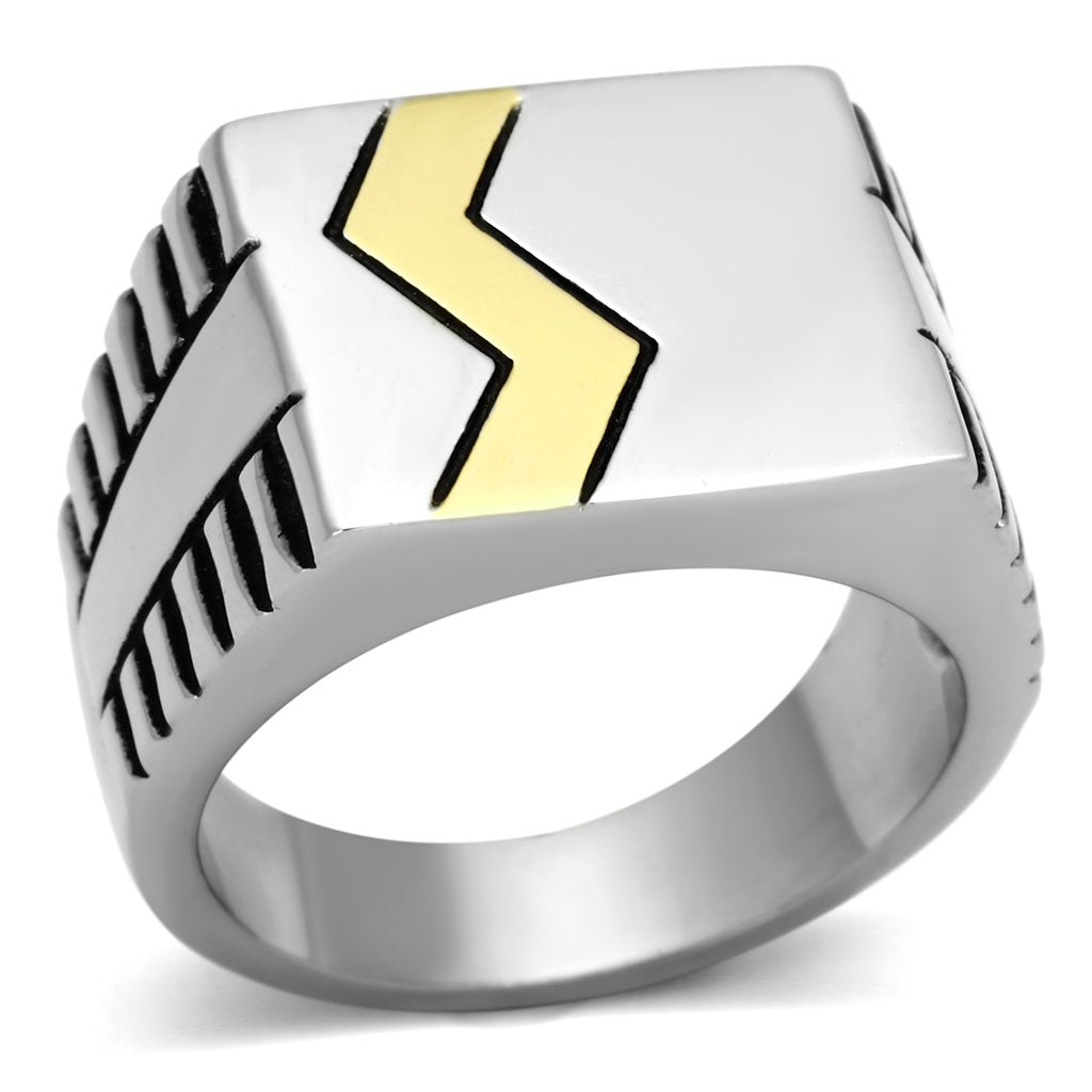 Two-Tone IP Gold (Ion Plating) Stainless Steel Ring with Epoxy  in Jet