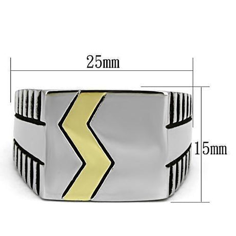 Two-Tone IP Gold (Ion Plating) Stainless Steel Ring with Epoxy  in Jet