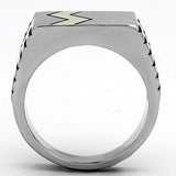 Two-Tone IP Gold (Ion Plating) Stainless Steel Ring with Epoxy  in Jet