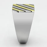 Two-Tone IP Gold (Ion Plating) Stainless Steel Ring with No Stone