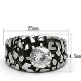 High polished (no plating) Stainless Steel Ring with AAA Grade CZ  in Clear