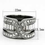 High polished (no plating) Stainless Steel Ring with Top Grade Crystal  in Clear