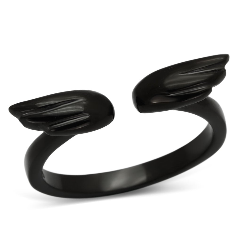 IP Black(Ion Plating) Stainless Steel Ring with No Stone