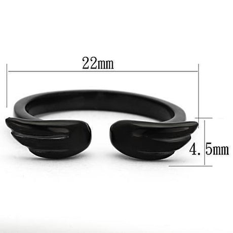 IP Black(Ion Plating) Stainless Steel Ring with No Stone