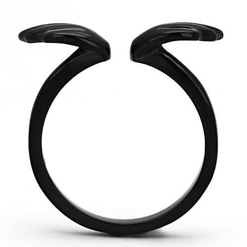 IP Black(Ion Plating) Stainless Steel Ring with No Stone