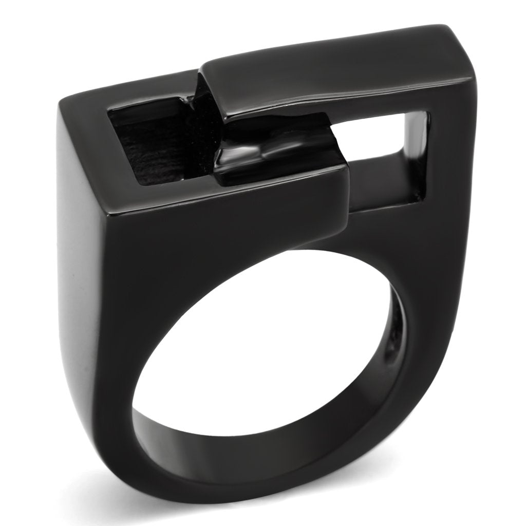 IP Black(Ion Plating) Stainless Steel Ring with No Stone