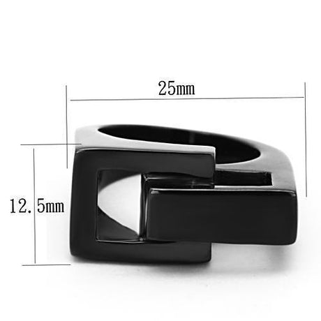 IP Black(Ion Plating) Stainless Steel Ring with No Stone