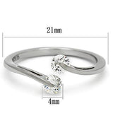 High polished (no plating) Stainless Steel Ring with AAA Grade CZ  in Clear