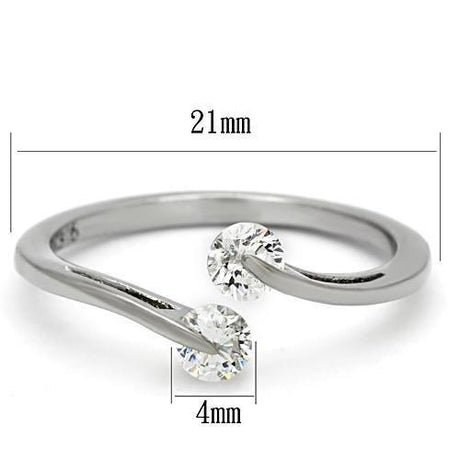 High polished (no plating) Stainless Steel Ring with AAA Grade CZ  in Clear