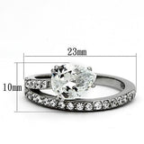 High polished (no plating) Stainless Steel Ring with AAA Grade CZ  in Clear