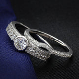 Rhodium 925 Sterling Silver Ring with AAA Grade CZ  in Clear