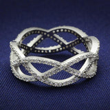 Rhodium 925 Sterling Silver Ring with AAA Grade CZ  in Clear