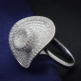 Rhodium 925 Sterling Silver Ring with AAA Grade CZ  in Clear