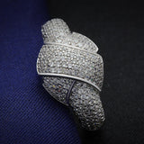 Rhodium 925 Sterling Silver Ring with AAA Grade CZ  in Clear