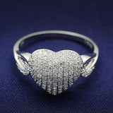 Rhodium 925 Sterling Silver Ring with AAA Grade CZ  in Clear