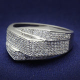 Rhodium 925 Sterling Silver Ring with AAA Grade CZ  in Clear