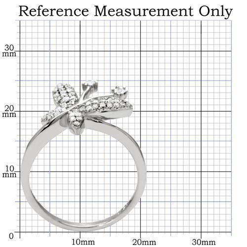 Rhodium 925 Sterling Silver Ring with AAA Grade CZ  in Clear