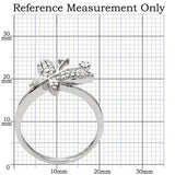 Rhodium 925 Sterling Silver Ring with AAA Grade CZ  in Clear