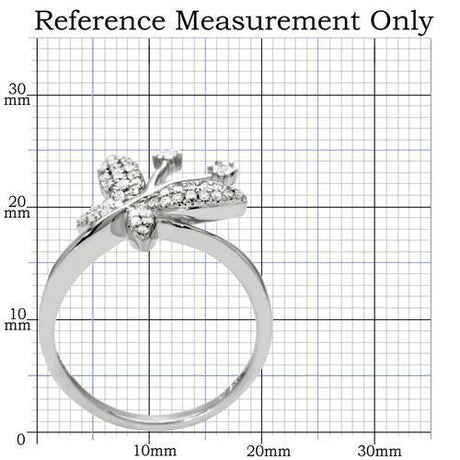 Rhodium 925 Sterling Silver Ring with AAA Grade CZ  in Clear