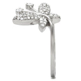 Rhodium 925 Sterling Silver Ring with AAA Grade CZ  in Clear