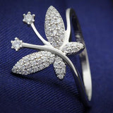 Rhodium 925 Sterling Silver Ring with AAA Grade CZ  in Clear
