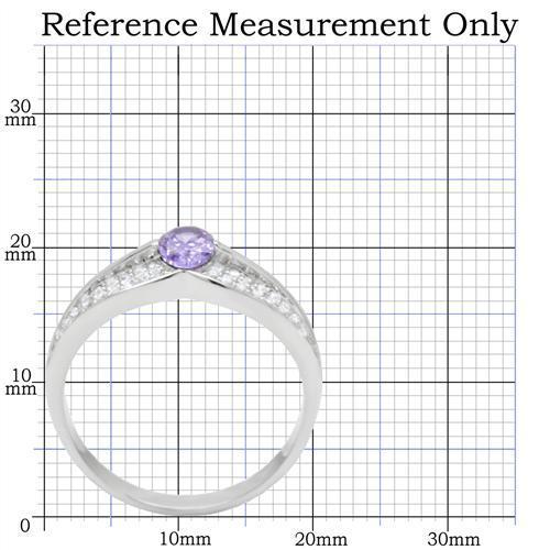 Rhodium 925 Sterling Silver Ring with AAA Grade CZ  in Tanzanite