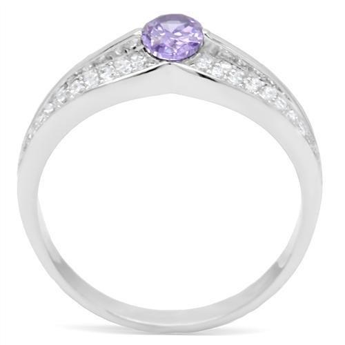 Rhodium 925 Sterling Silver Ring with AAA Grade CZ  in Tanzanite