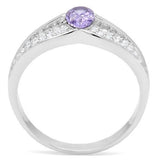 Rhodium 925 Sterling Silver Ring with AAA Grade CZ  in Tanzanite