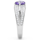 Rhodium 925 Sterling Silver Ring with AAA Grade CZ  in Tanzanite
